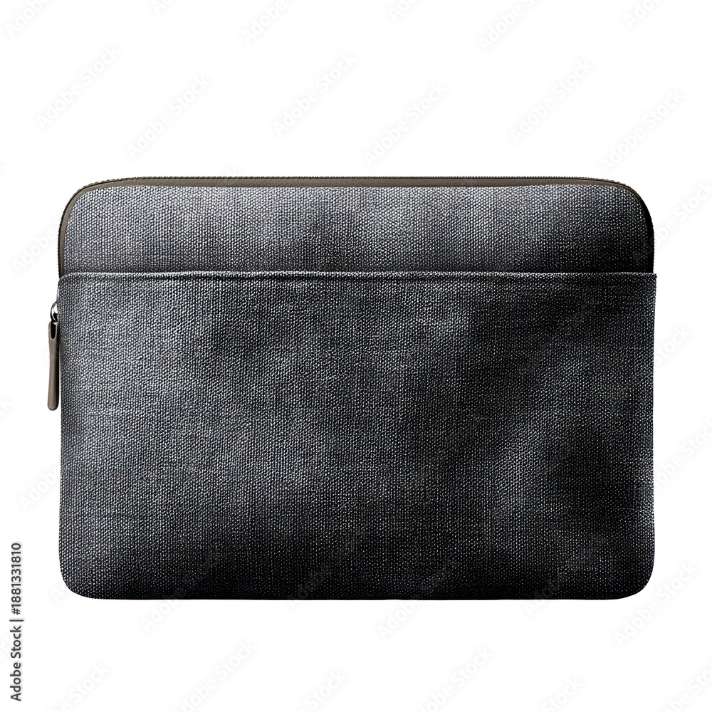 Fototapeta premium Black laptop case with zipper durable black case designed to protect laptops featuring a secure zipper closure for easy access