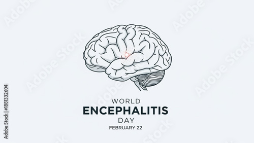 World encephalitis day brain awareness illustration