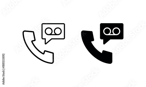 Phone Call Recording icons, Minimal Black and Outline Icons