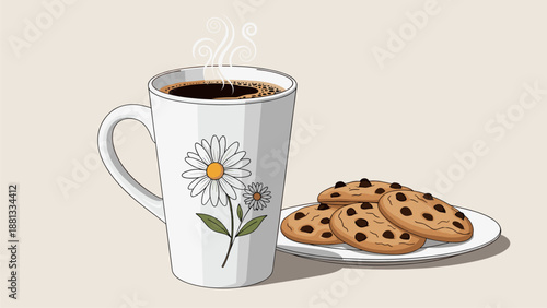 Coffee and Cookies Still Life - Cozy Morning Treat