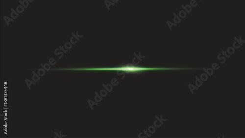 A vibrant green light streaks across a dark backdrop with white area below, creating a striking contrast of colors and textures in this visually appealing scene with a sense of depth, illustration.