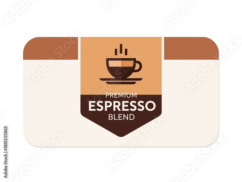 Premium Espresso Blend Coffee Label with Coffee Cup Icon