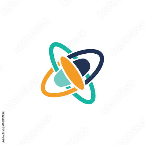 Abstract Atomic Structure Symbol Representing Science and Research