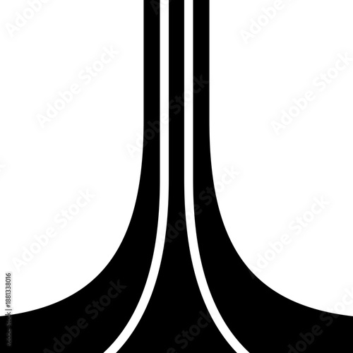 Abstract Triple Line Tapered Stripe