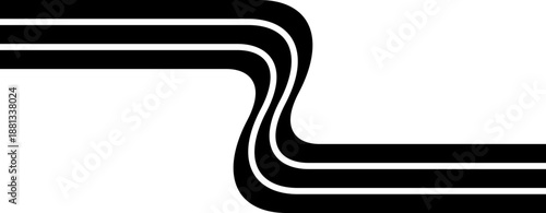 Abstract Minimalist Triple Line Curve Wave Geometric Stripe