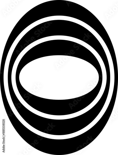 Abstract Oval Rings Geometric Stripe