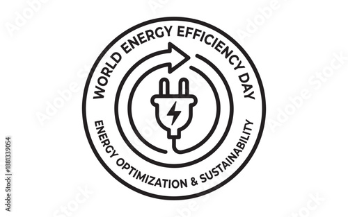 World Energy Efficiency Day logo with plug and sustainability theme