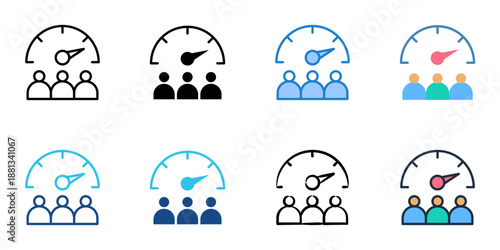 Vendor Performance icons set multiple style collection. Editable stroke 
