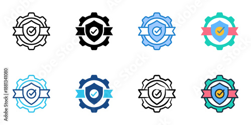 Quality Assurance icons set multiple style collection. Editable stroke 
