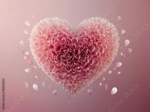 Heart Shape Made of Pink and White Sugar Crystals. Generative Ai