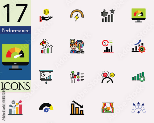 Efficiency Improvement Performance Icon – Flat Design