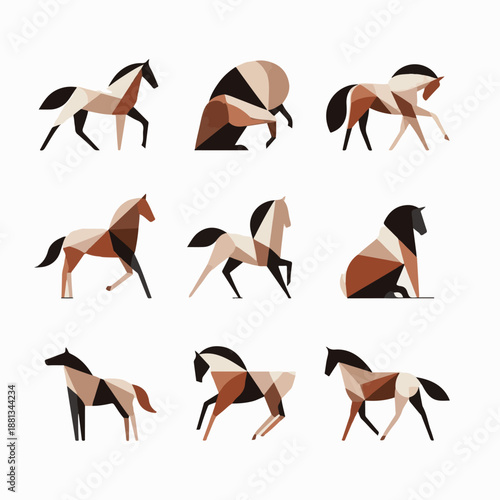 horse-poses-collection-various-actions-vector-set