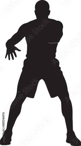 Basketball Player Silhouette – Professional Athlete Jump Shot Black Vector Icon Isolated on White Background