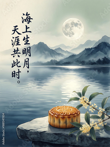 A poetic Chinese postcard design.
