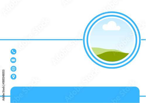 Clean and minimal blue ID card design with circular photo frame. Ideal for corporate employees, office staff, and professional identification.