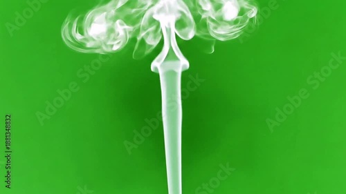 White Smoke Effect on Green Screen Background