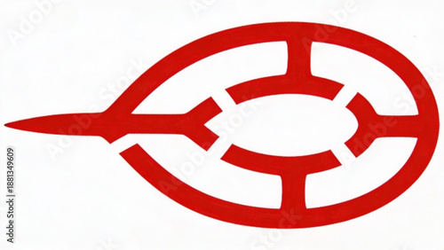 Red and white anchor and lifebuoy 3D vector icon set featuring a circle sign design on a white background as a business symbol or warning logo concept