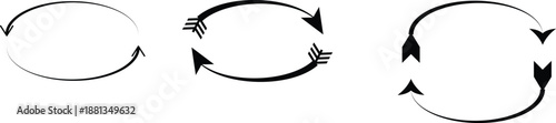 Circular arrows refresh symbol set