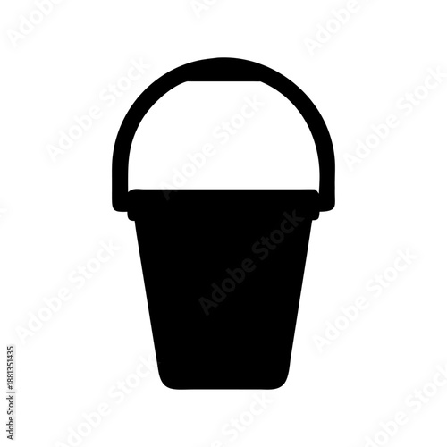 A bucket icon bold outline vector illustration design