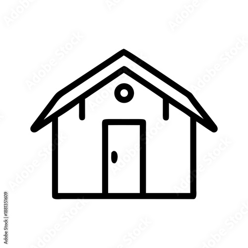 A cabin icon bold outline vector illustration design