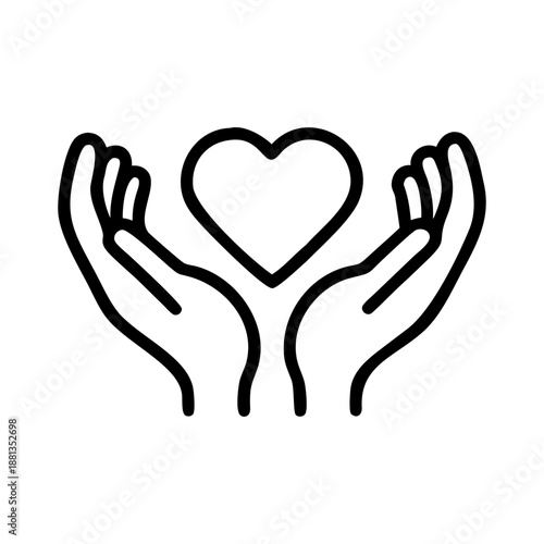 A philanthropy icon bold outline vector illustration design
