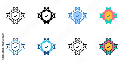 Supplier Warranty icons set multiple style collection. Editable stroke 
