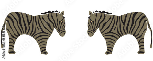 Colored illustration of a free galloping zebra. The young stallion excitedly pulled his ears back and moving at a fast pace. Vector clip art, decoration element for safari and wildlife tourism.eps,10
