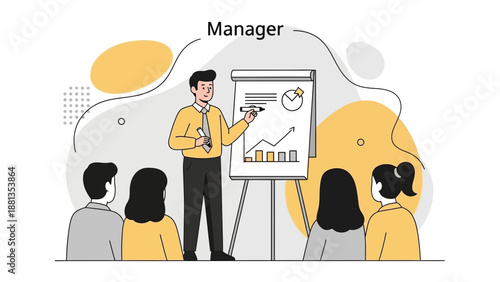Manager Presenting Business Growth Strategy to Team with Charts