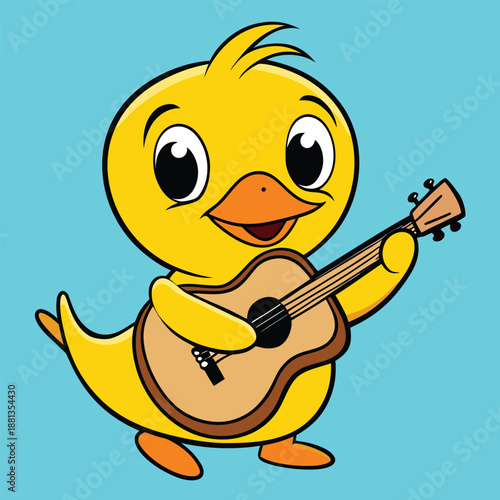 duck with a guitar