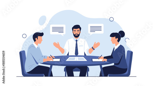 Business Meeting: Team Collaboration, Discussion, and Agreement