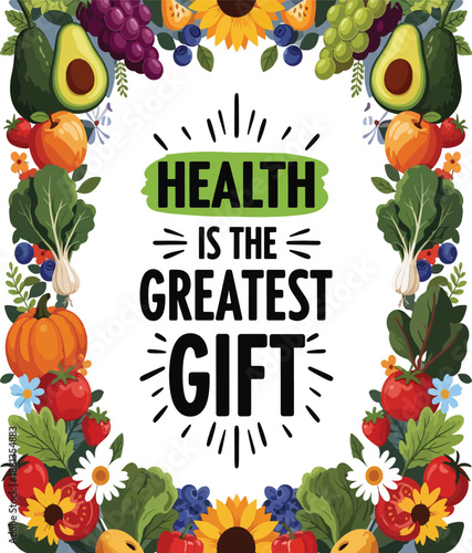 Inspirational Health Wellness Quote Illustration