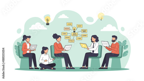 Team Collaboration Brainstorming Ideas Meeting Innovation Strategy Planning