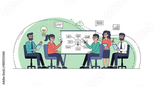 Team Collaboration Meeting, Brainstorming Ideas and Strategy Planning