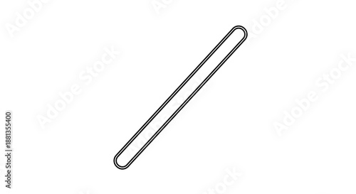 Minimalist image of a sugar stir stick isolated on a clean white background