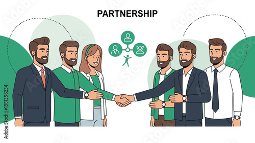 Business Partnership Handshake Agreement Teamwork Collaboration Concept