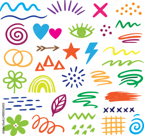 Background Icon Vector Abstract Doodle Shape Decorative 