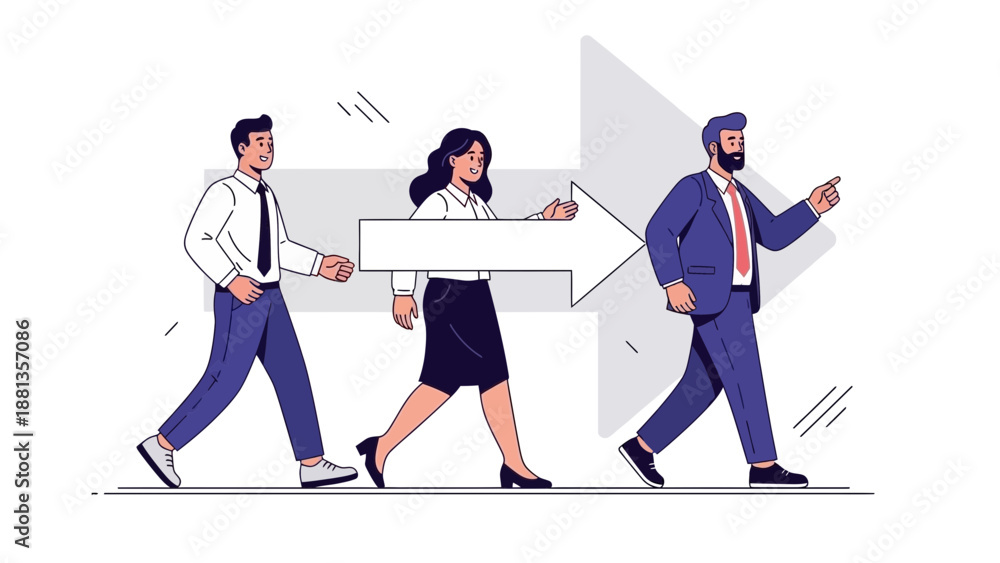 Fototapeta premium Business Team Collaboration and Direction, Teamwork Leading to Success