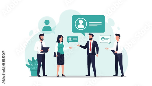 Business Team Collaboration and Communication Concept