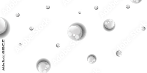 Realistic water droplets and bubbles isolated on transparent background clean liquid texture