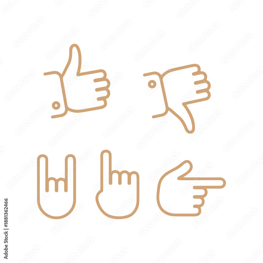 Fototapeta premium Clean Simple Approval Line Icons