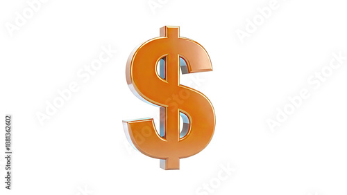 3D Orange Dollar Sign
