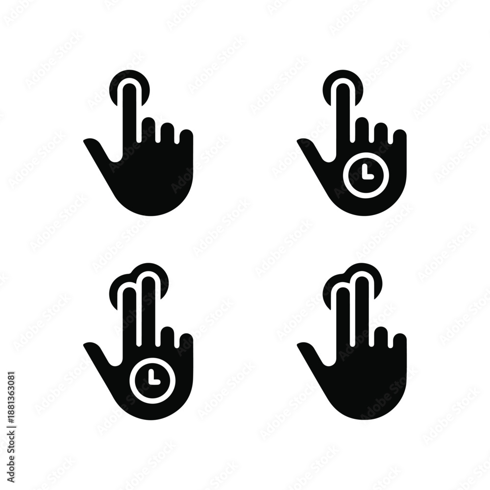 Fototapeta premium Double Finger Multi Touch Symbols