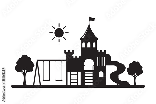 Playground silhouette icon Vector