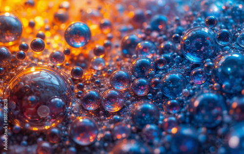 a transparent, shiny round ball