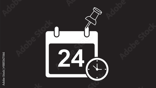 Important date schedule and time management vector icon graphic symbol outline