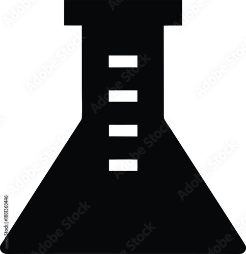 volumetric flask silhouette vector illustration on transparent background