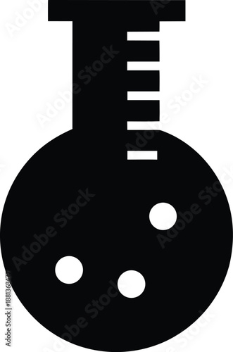 volumetric flask silhouette vector illustration on transparent background