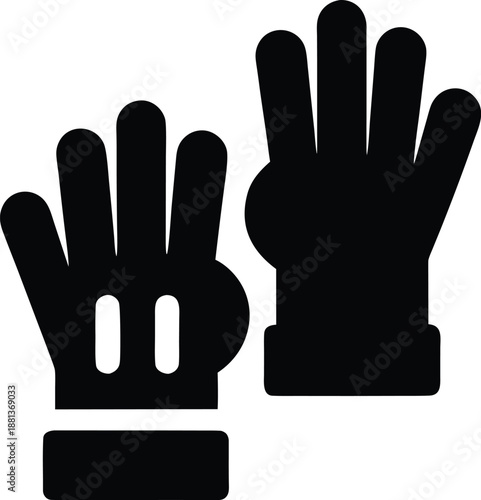 sater maw bullet ant glove silhouette vector illustration on transparent background