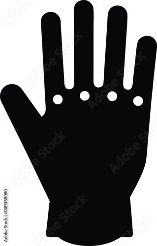 sater maw bullet ant glove silhouette vector illustration on transparent background