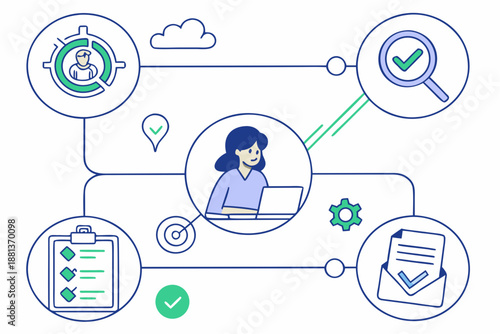 Saas Onboarding Process Workflow Illustration  Cle (1) Vector Icon Illustration